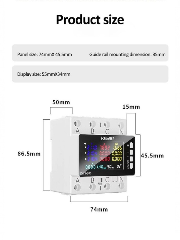 kws306pic1 contor energie trifazat WiFi KWS-306WF