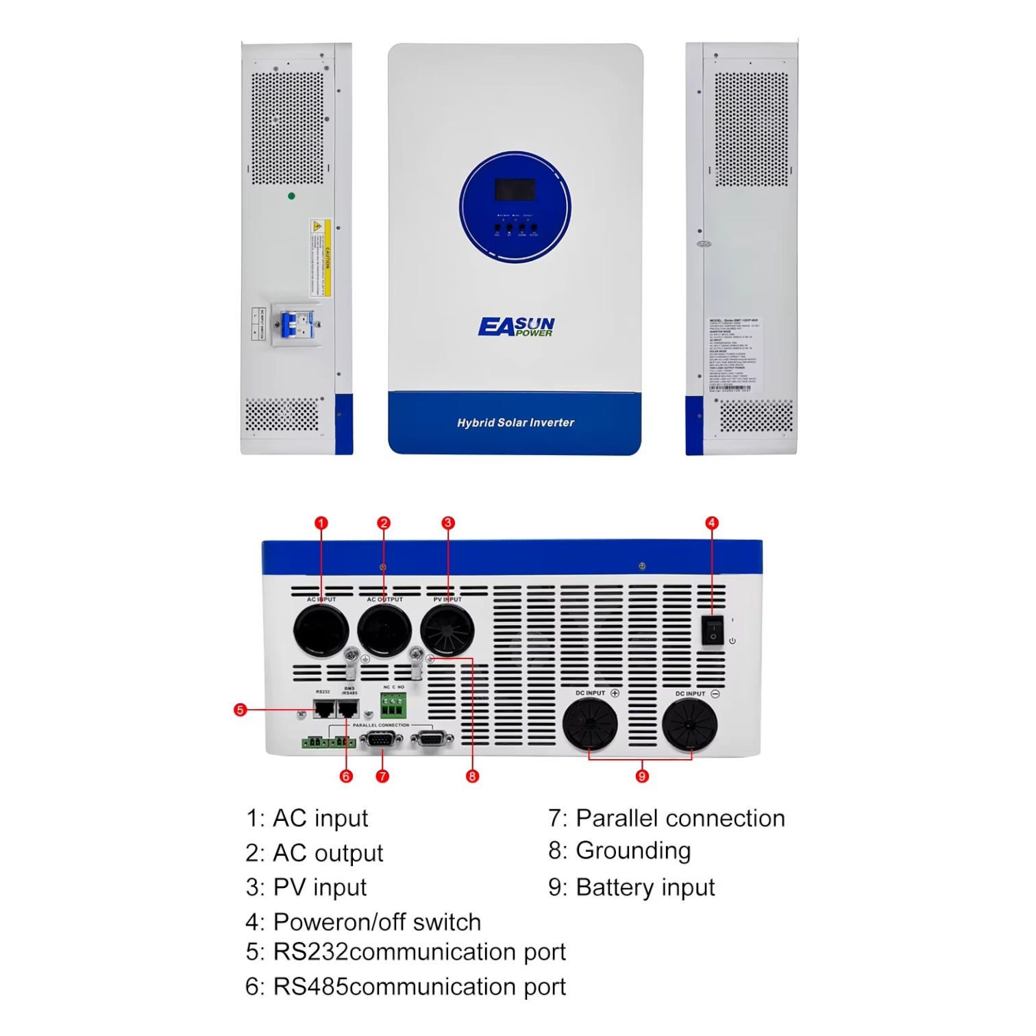 Invertor Hibrid SMT 12KW 48V WiFi, Dual MPPT 150A, 500V PV, Sinus Pur - imagine 2
